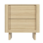 Light Wood Mid Century 2 Drawer Bedside Table - Emile Sustainable Furniture, 55x38x57cm