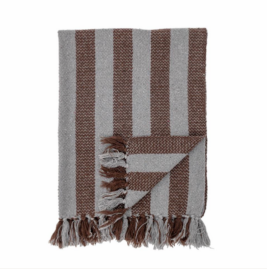 Nann Throw, Brown, Recycled Cotton