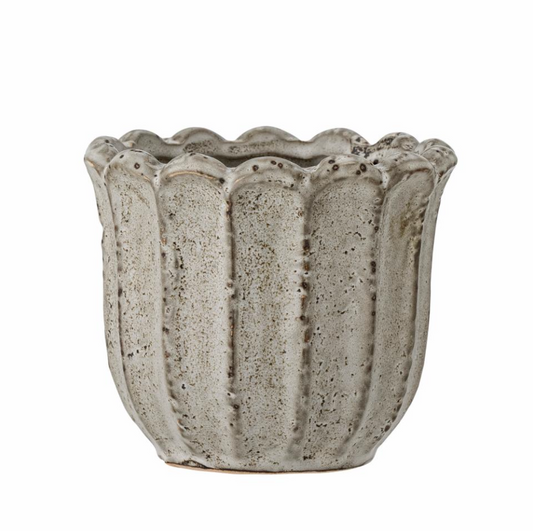 Chaca Flowerpot, Grey, Stoneware