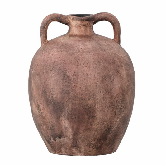 Sajid Deco Vase, Brown, Terracotta