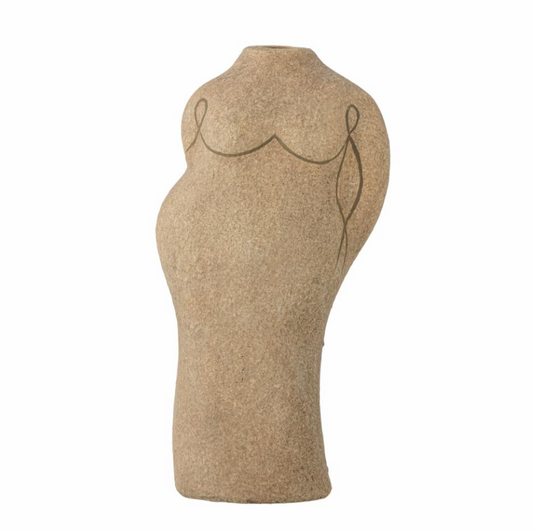 Lulu Deco Vase, Brown, Terracotta