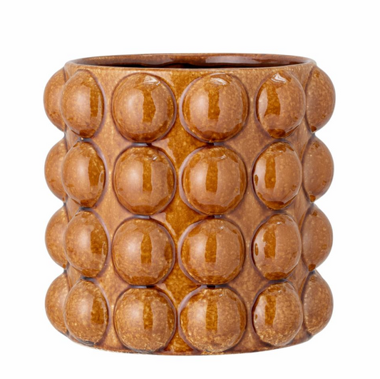 Deia Deco Flowerpot, Brown, Stoneware