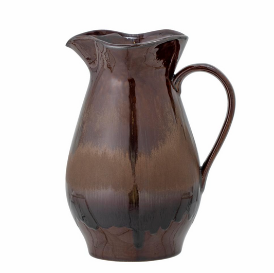 Dahlia Jug, Brown, Stoneware