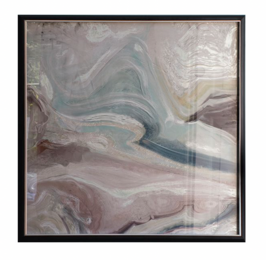 Crystal Fluid Abstract Framed Art