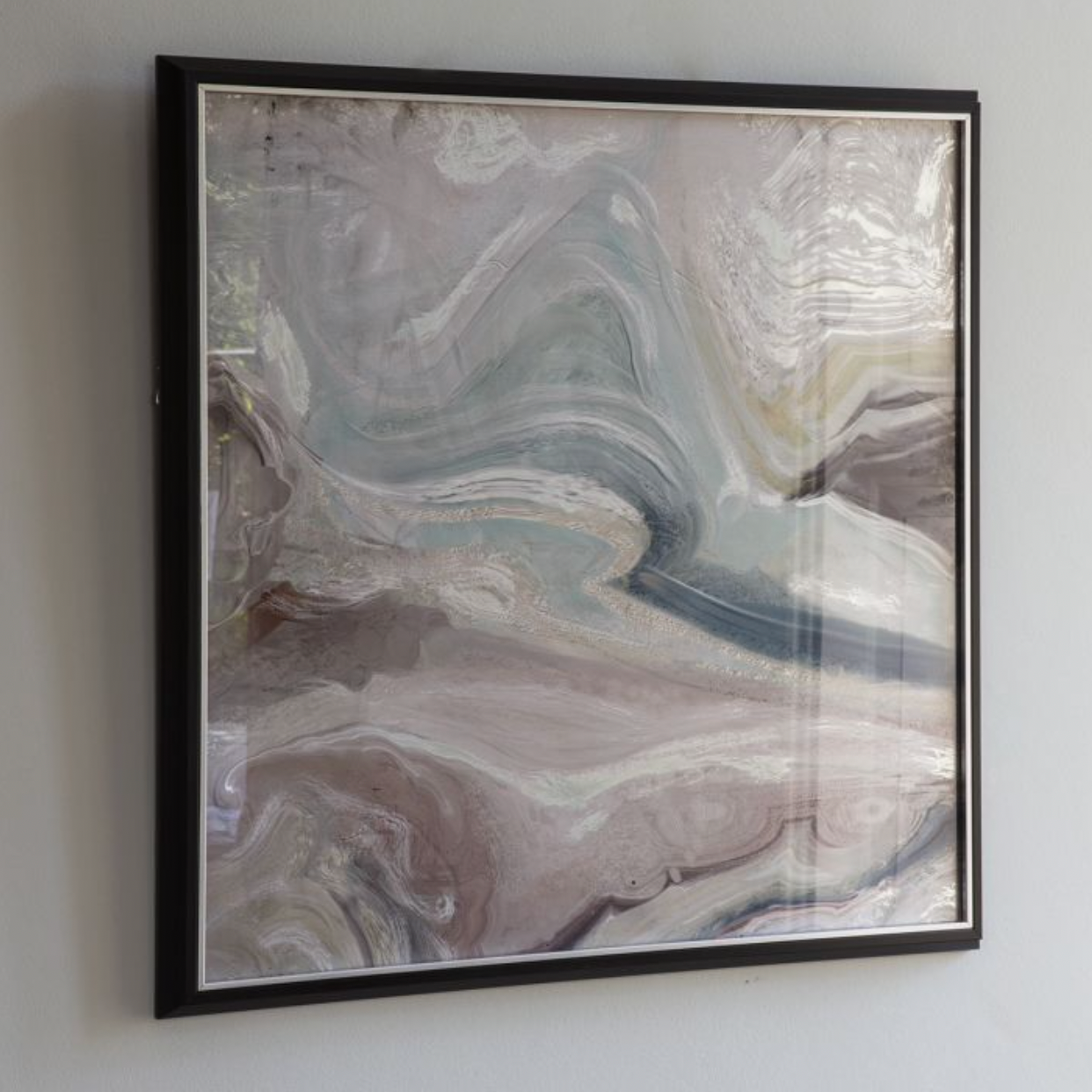 Crystal Fluid Abstract Framed Art