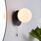 Tela Bathroom Wall Light Black, 15.5x12x15.3cm