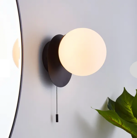 Tela Bathroom Wall Light Black, 15.5x12x15.3cm