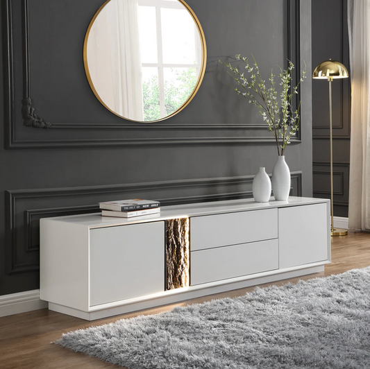 Glen Tree Bark Extra Wide LED TV Unit, 180x40x45cm