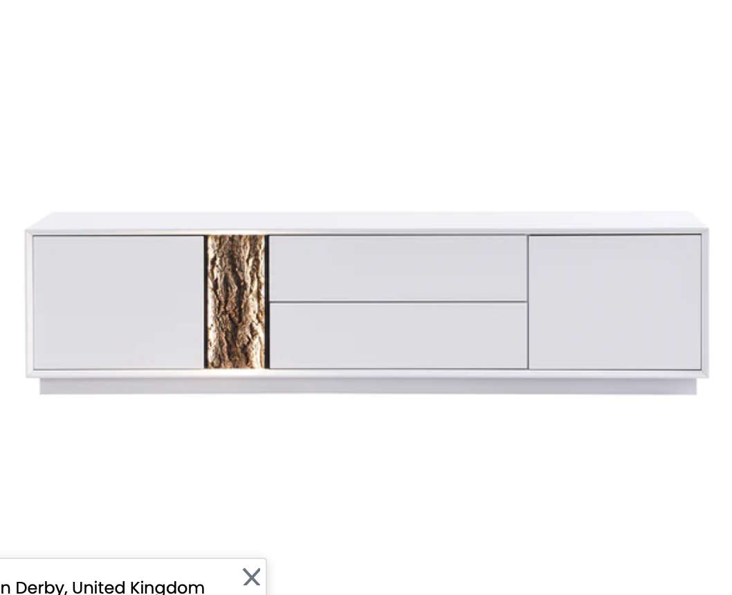 Glen Tree Bark Extra Wide LED TV Unit, 180x40x45cm