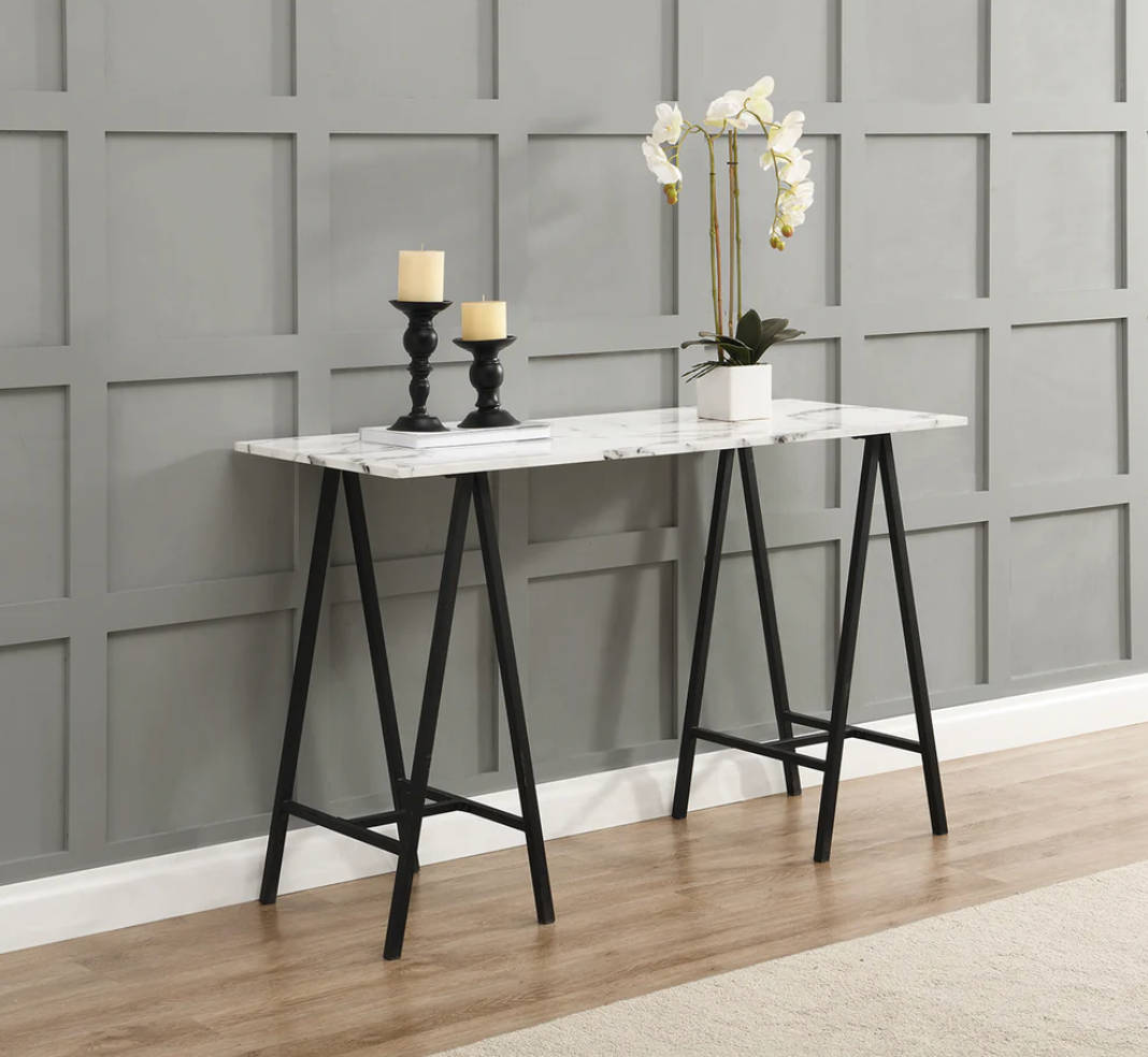 Ravena Marble Effect Console Table, 120x48x76cm