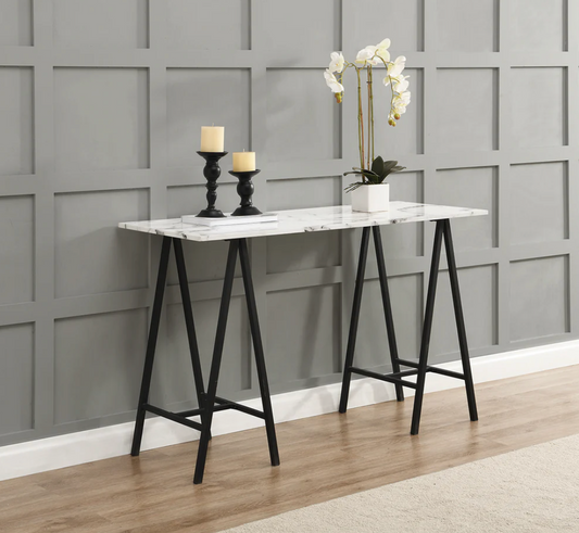 Ravena Marble Effect Console Table, 120x48x76cm