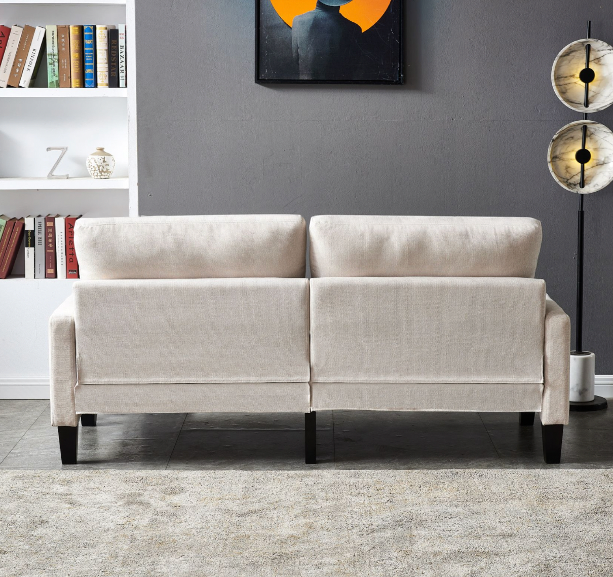ENKO 2 Seater Beige Fabric Sofa, 89x191x77cm