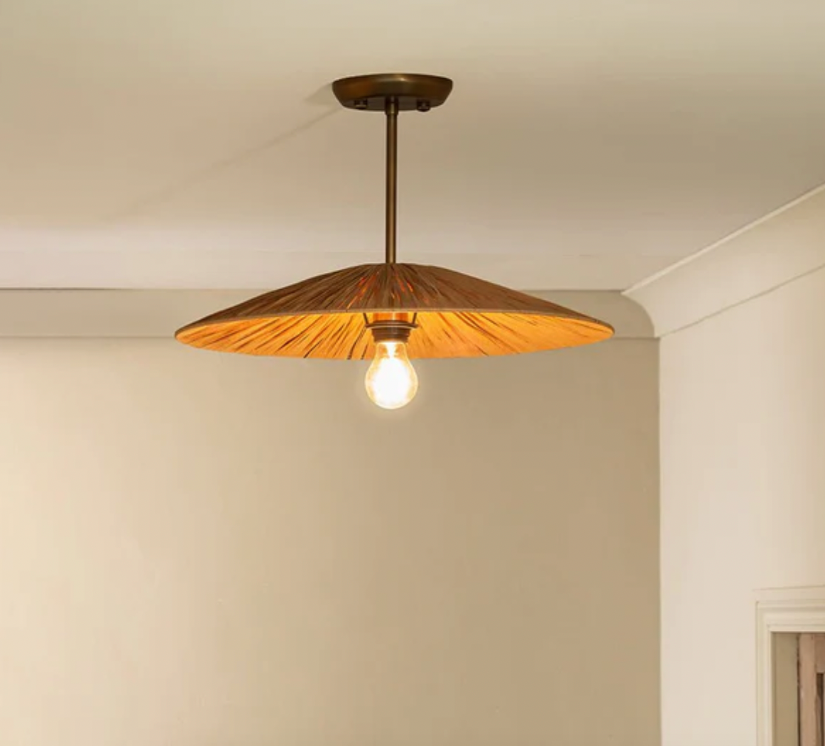 Katari Raffia Ceiling Light - Large, 29x50.5x50.5cm