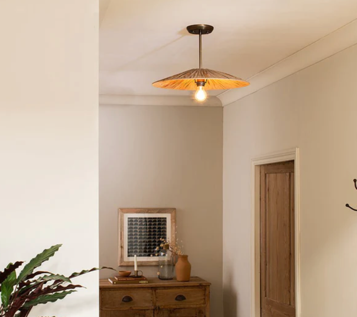 Katari Raffia Ceiling Light - Large, 29x50.5x50.5cm