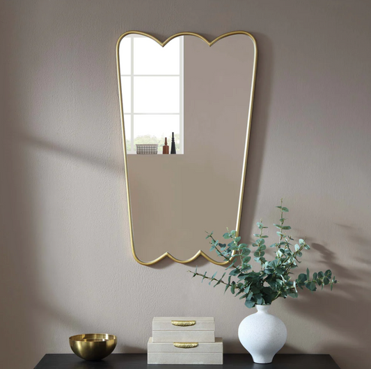 Berkeley Scalloped Edge Wall Mirror, Gold Effect