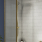 Arezzo Fluted Glass Brushed Brass Framed Fixed Bath Screen (500 x 1400mm)