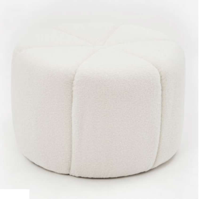 White Fleece Ottoman 41x52cm