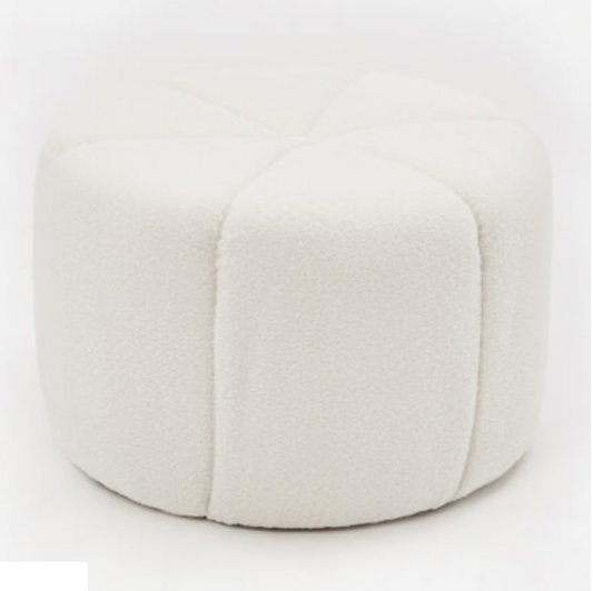 White Fleece Ottoman 41x52cm