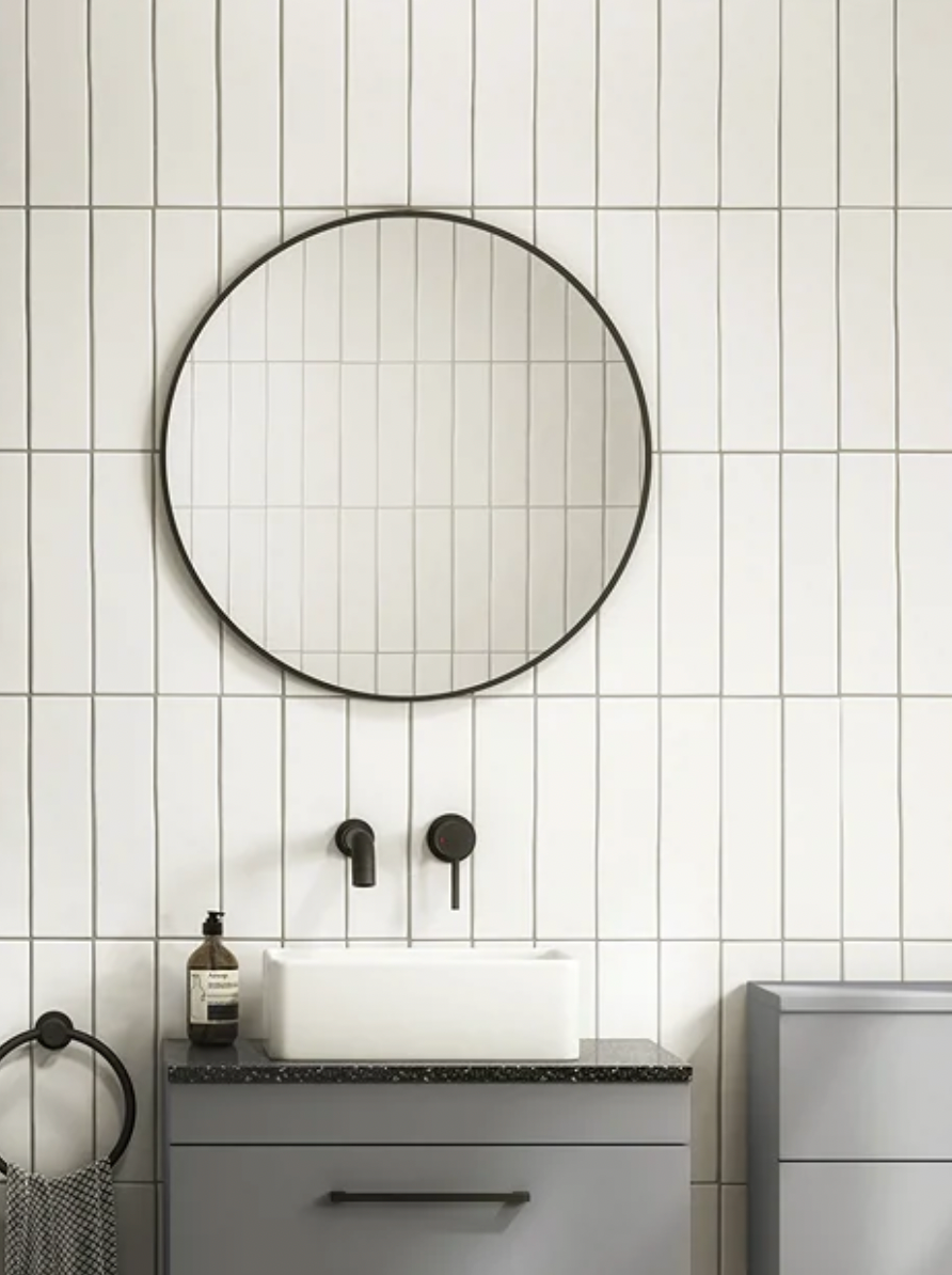 Vernon Rustic White Gloss Ceramic Wall Tiles 75 x 300mm