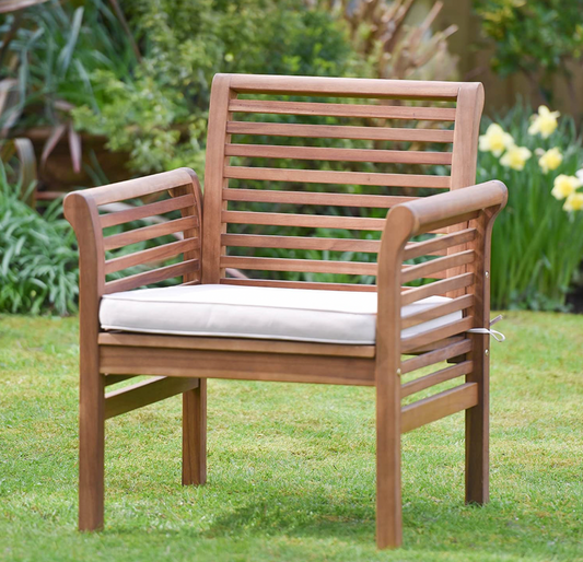 Plant Theatre Hardwood Garden Sofa Armchair with Cushion included, 91x73x90cm