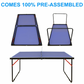 REXOUS Midsize Folding Ping Pong Table Game Set, Portable Indoor Outdoor Table Tennis Table with 2 Paddles, 3 Balls and Net