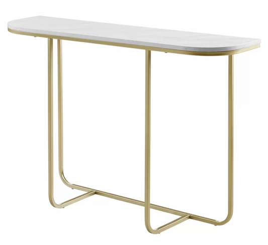 Dorothy Console Table - Gold, White Marble, 77x112x31cm