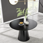 Chowchilla Statement Pedestal Dining Table, Black, 76x120x120cm