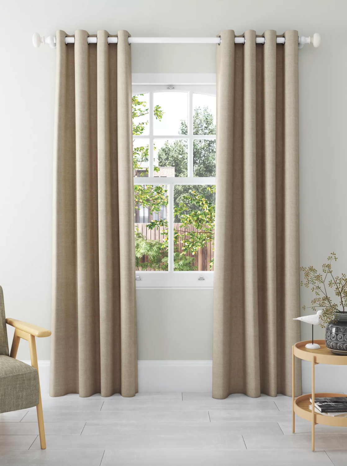 John Lewis Textured Weave Recycled Polyester Pair Blackout Lined Pencil Pleat Curtains
