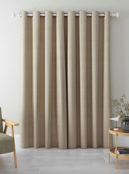 John Lewis Textured Weave Recycled Polyester Pair Blackout Lined Pencil Pleat Curtains
