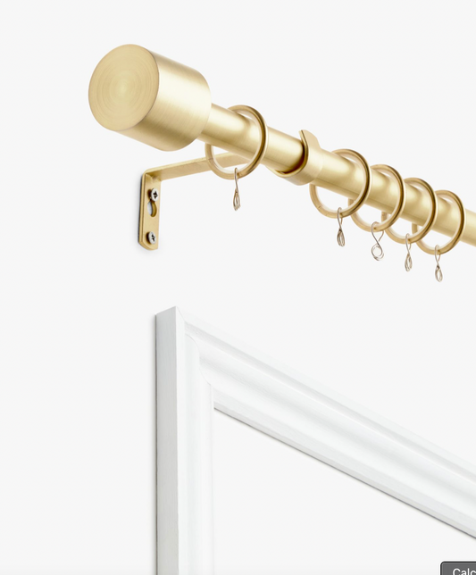 John Lewis ANYDAY Extendable Curtain Pole Kit, Dia.16/19mm, Brushed Brass, L125-216cm