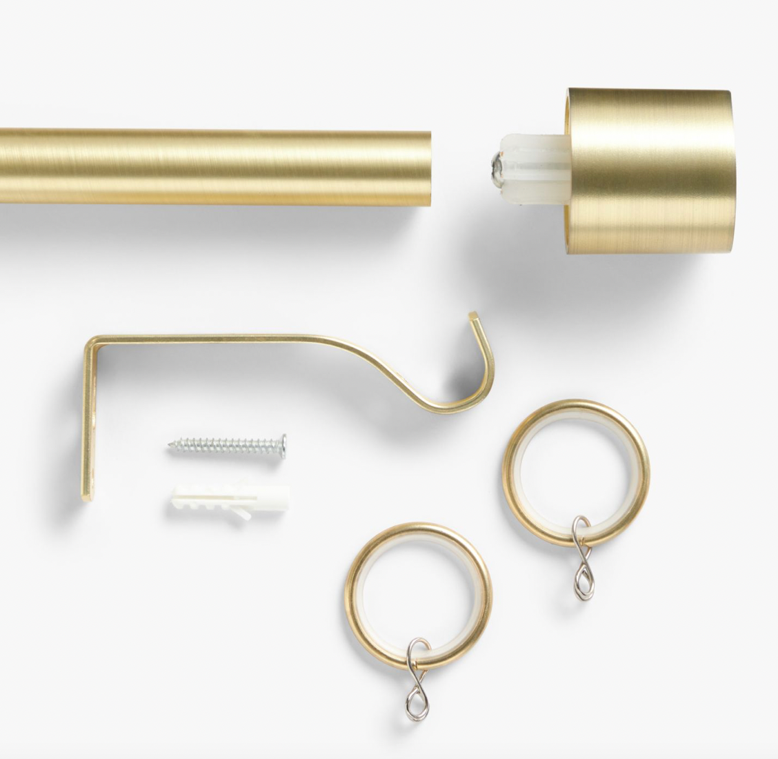John Lewis ANYDAY Extendable Curtain Pole Kit, Dia.16/19mm, Brushed Brass, L125-216cm