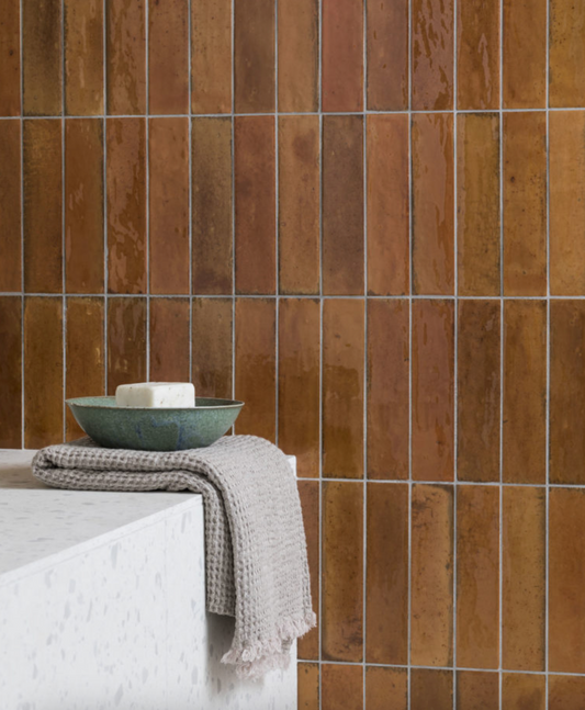 Hoxton Burnt Orange Gloss Porcelain 240x60x10mm