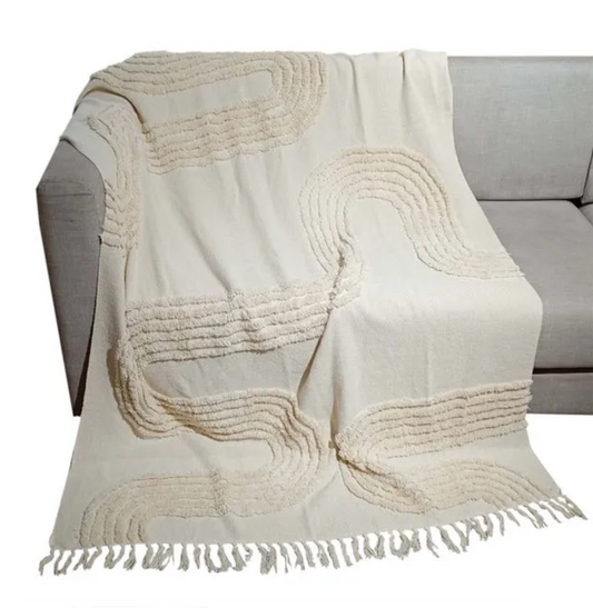 Malini Meridian Natural Throw 130 x 180