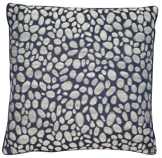 Malini Large Pebbles Navy Cushion 50 x 50