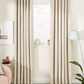 John Lewis Boucle Pair Blackout Lined Eyelet Curtains, Natural White, W167 x Drop 182cm