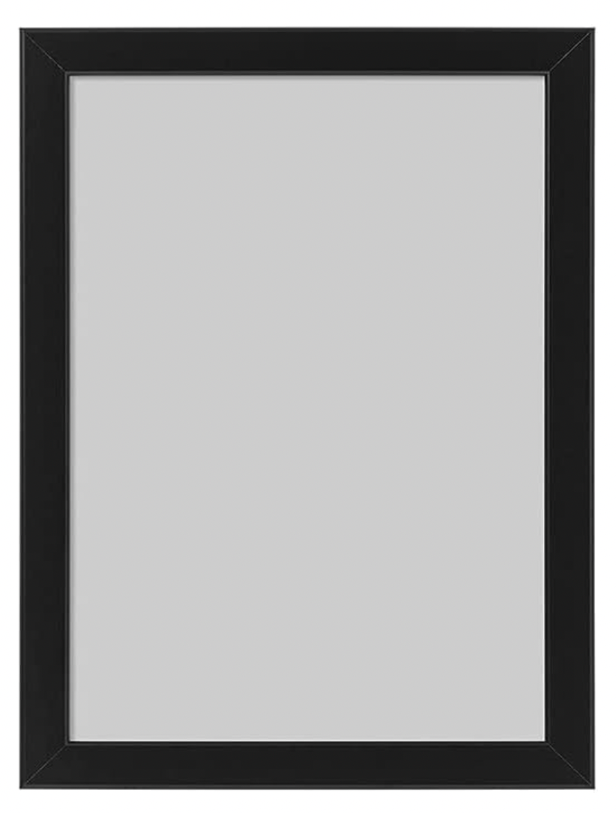 Black Photo Frame Glass - A4