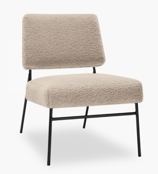 Holly Accent Chair, Taupe Boucle & Black, 78x56x69cm