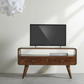Walnut TV Unit with Storage Drawers, 47x90x35cm