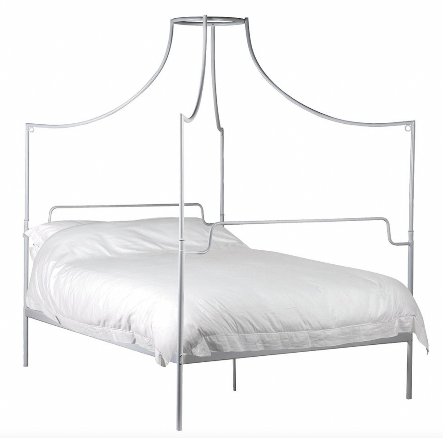 White Italianate Campaign Canopy 5ft King-size Bed, 234.5x160x210cm