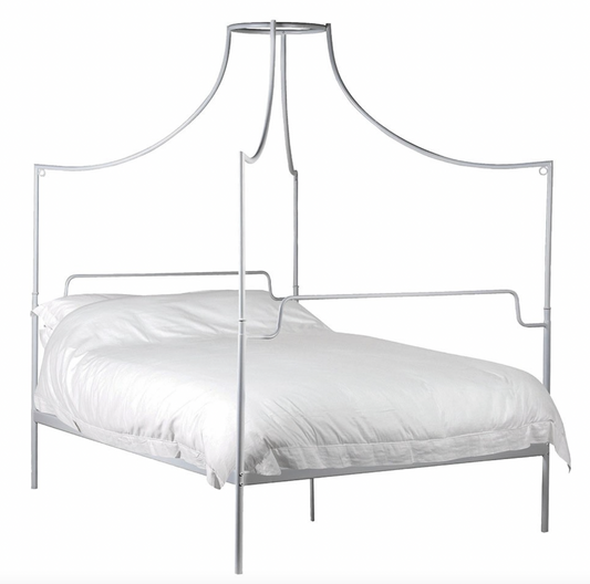 White Italianate Campaign Canopy 5ft King-size Bed, 234.5x160x210cm