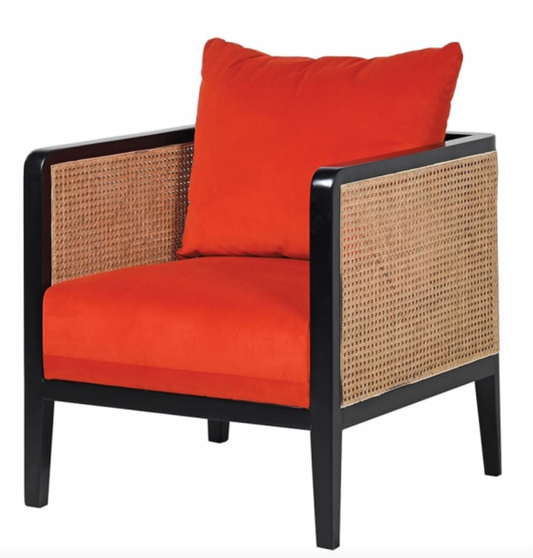Burnt Orange Rattan Chair, 89x67x67cm