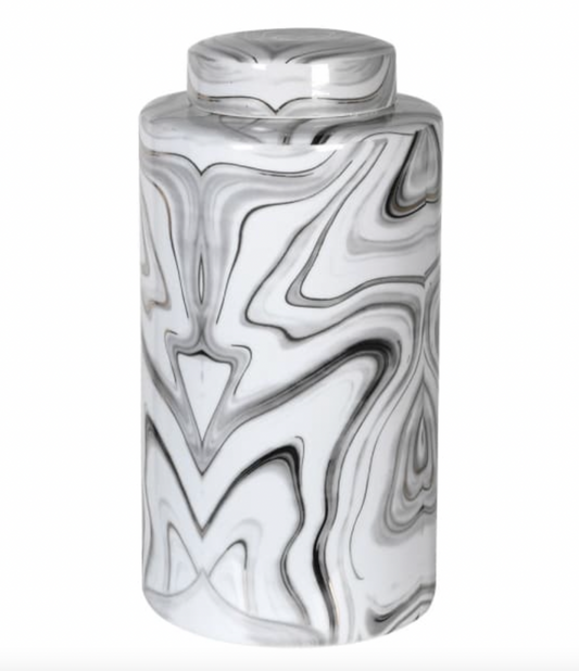 Marble Effect Lidded Jar