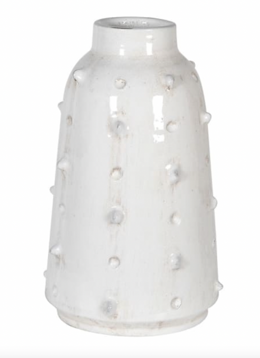 Distressed White Bobble Vase