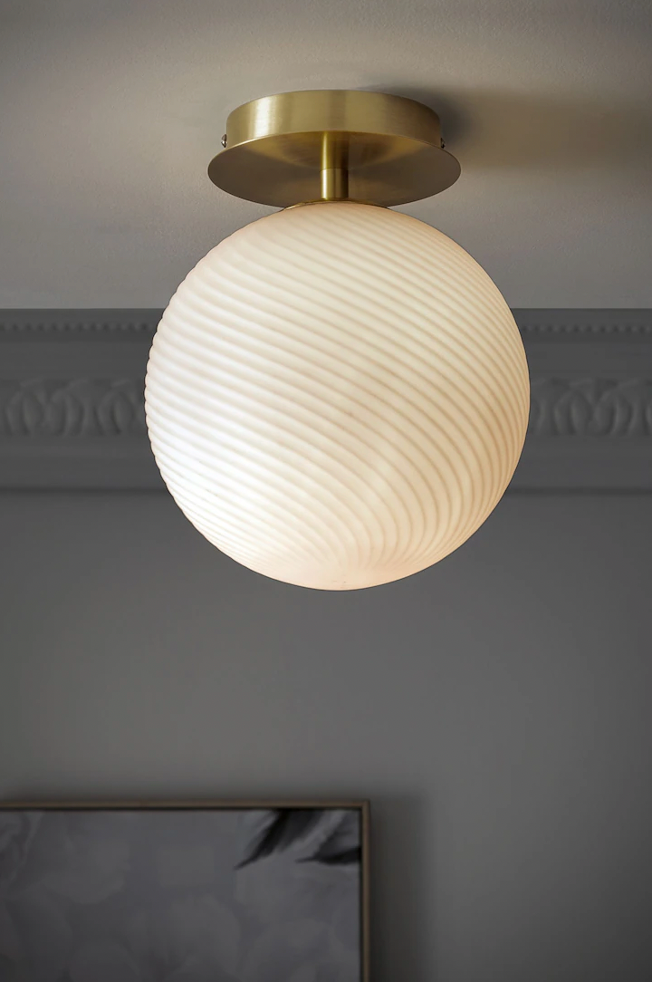 Bromma Flush Ceiling Light - Brass, 26x21cm