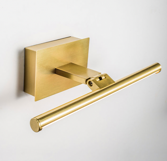 SLIMLINE MEDIUM BATTERY OPERATED LED PICTURE LIGHT WITH REMOTE CONTROL - MATT GOLD, 7.7x27.9x12.5cm