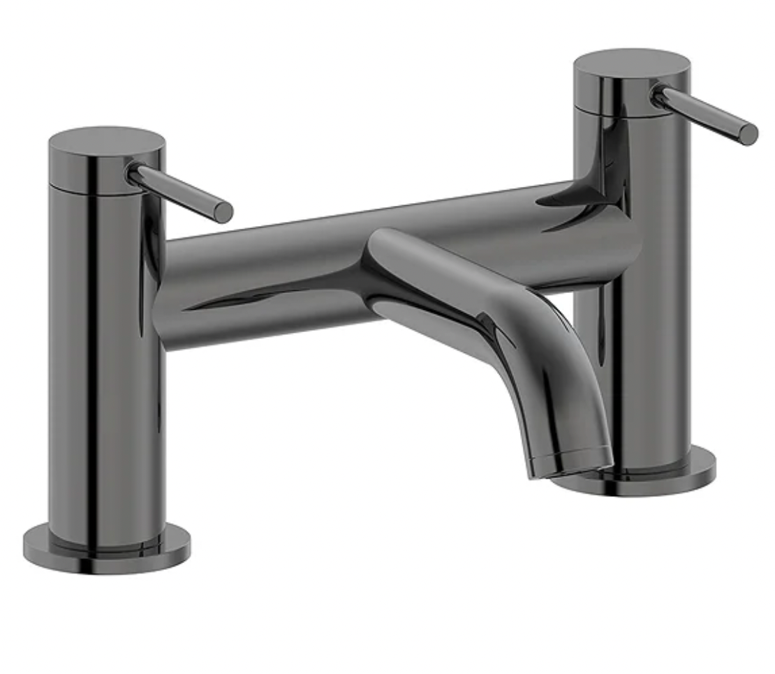 Arezzo Twilight Black Chrome Round Bath Filler Tap