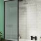 Arezzo Fluted Glass Matt Black Framed Fixed Bath Screen (700 x 1400mm)