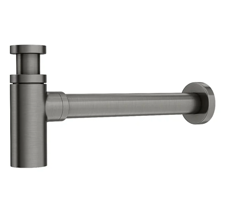 Arezzo Round Gunmetal Grey Modern Basin Bottle Trap
