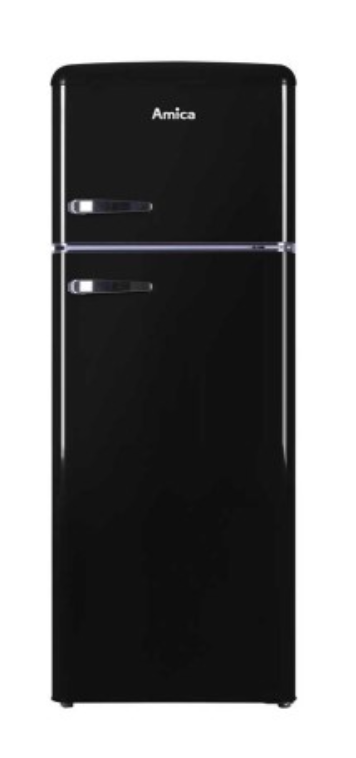 AMICA 252 LITRE 70/30 FREESTANDING FRIDGE FREEZER - BLACK