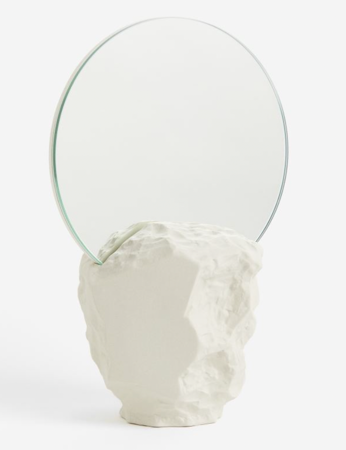 Small stoneware-based mirror
